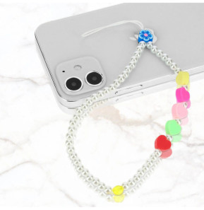 Avizar Bijou de Téléphone Bracelet 25cm Collection Lovely Blanc