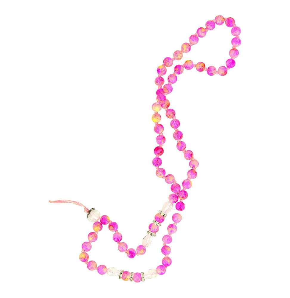 Avizar Bijou de Téléphone Bracelet à Perle Marbre 80cm Collection Marble Rose