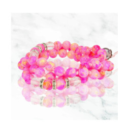 Avizar Bijou de Téléphone Bracelet à Perle Marbre 80cm Collection Marble Rose