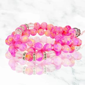 Avizar Bijou de Téléphone Bracelet à Perle Marbre 80cm Collection Marble Rose — image 3