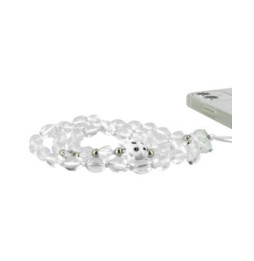 Avizar Bijou de Téléphone Bracelet à Perles Blanches Collection Audacious