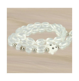 Avizar Bijou de Téléphone Bracelet à Perles Blanches Collection Audacious