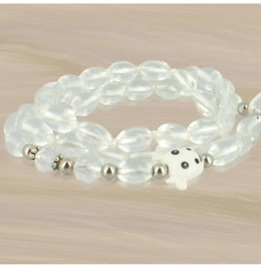 Avizar Bijou de Téléphone Bracelet à Perles Blanches Collection Audacious