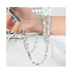 Avizar Bijou de Téléphone Bracelet à Perles Blanches Collection Audacious