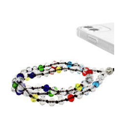 Avizar Bijou de Téléphone Bracelet à Perles Cristal Collection Krista multicolore