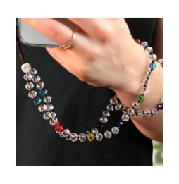 Avizar Bijou de Téléphone Bracelet à Perles Cristal Collection Krista multicolore