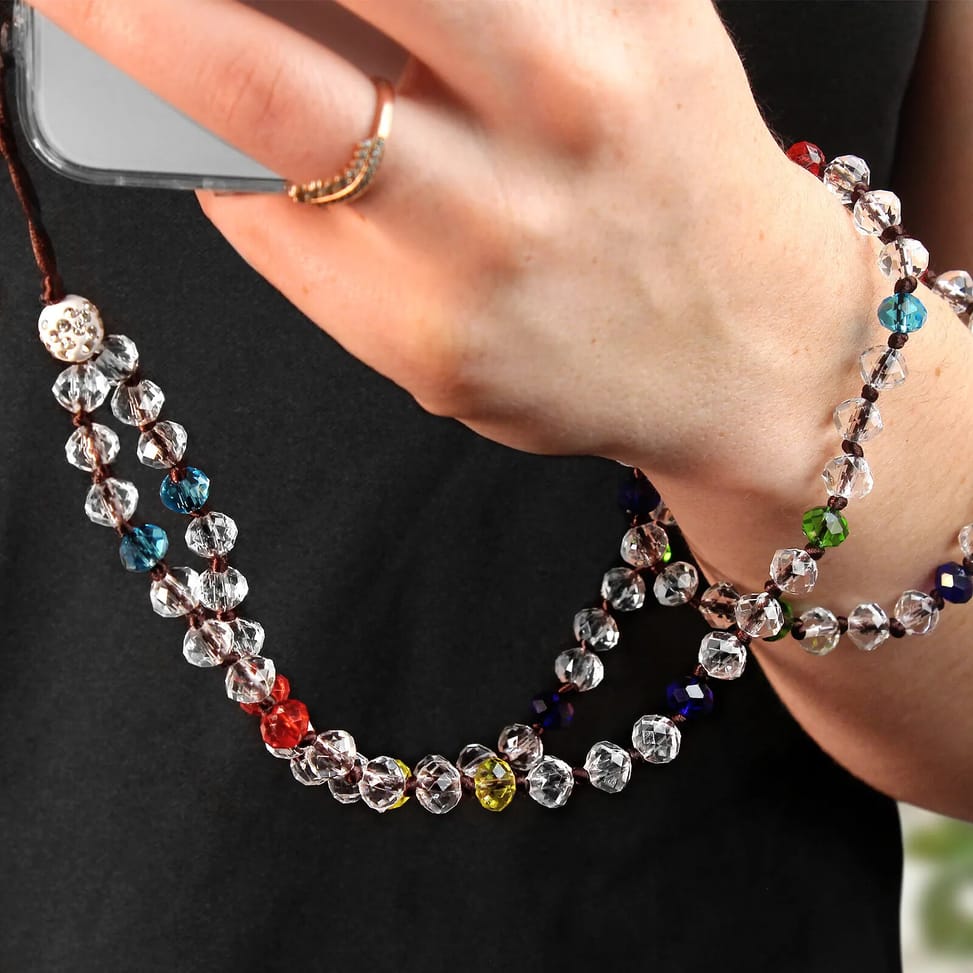 Avizar Bijou de Téléphone Bracelet à Perles Cristal Collection Krista multicolore — image 4