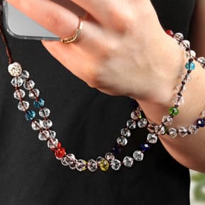 Avizar Bijou de Téléphone Bracelet à Perles Cristal Collection Krista multicolore — image 4