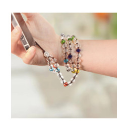 Avizar Bijou de Téléphone Bracelet à Perles Cristal Collection Krista multicolore
