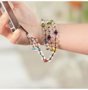 Avizar Bijou de Téléphone Bracelet à Perles Cristal Collection Krista multicolore