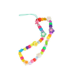 Avizar Bijou de Téléphone Bracelet à Perles et Étoiles blanc Collection Summer
