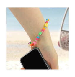 Avizar Bijou de Téléphone Bracelet à Perles et Étoiles blanc Collection Summer