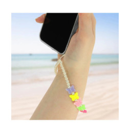 Avizar Bijou de Téléphone Bracelet à Perles et Papillons multicolore Collection Summer