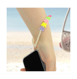 Avizar Bijou de Téléphone Bracelet à Perles et Papillons multicolore Collection Summer