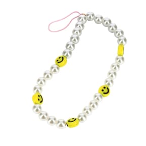 Avizar Bijou de Téléphone Bracelet à Perles et Smiley jaunes Collection Smile — image 2