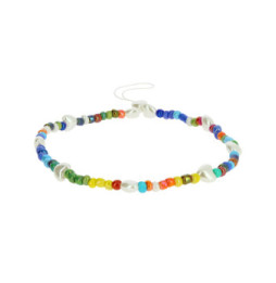 Avizar Bijou de Téléphone Bracelet à Perles multicolores Cœurs Blancs Collection Summer