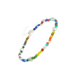 Avizar Bijou de Téléphone Bracelet à Perles multicolores Cœurs Blancs Collection Summer