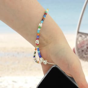 Avizar Bijou de Téléphone Bracelet à Perles multicolores Cœurs Blancs Collection Summer — image 4
