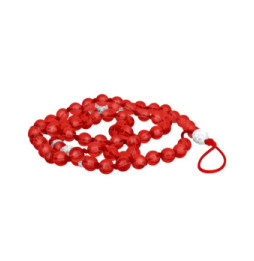 Avizar Bijou de Téléphone Bracelet à Perles Rondes Collection Glam rouge Translucide