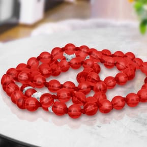 Avizar Bijou de Téléphone Bracelet à Perles Rondes Collection Glam rouge Translucide — image 3