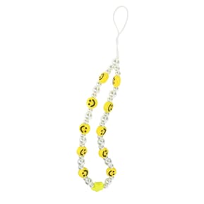 Avizar Bijou de Téléphone Bracelet à Perles, étoile et Smiley jaunes Collection Smile — image 2