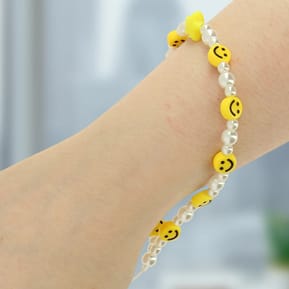 Avizar Bijou de Téléphone Bracelet à Perles, étoile et Smiley jaunes Collection Smile — image 5