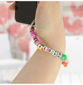 Avizar Bijou de Téléphone Bracelet Love 25cm Multicolore Collection Lovely