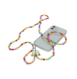 Avizar Bijou de Téléphone Bracelet Perles cristales et Papillon 110cm Collection Perla