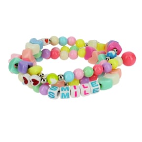Avizar Bijou de Téléphone Bracelet Perles et Coeurs 65cm Collection Smile Multicolore — image 2