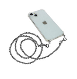 Avizar Bijou de Téléphone Chaîne Boule Solide et Résistante 110cm argenté