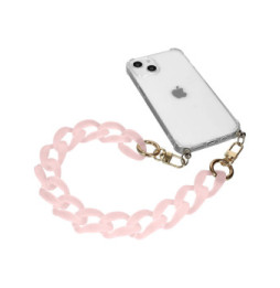 Avizar Bijou de Téléphone Chaîne Grosse Maille 45cm Rose Fumé