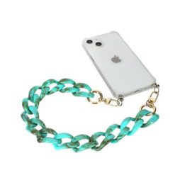 Avizar Bijou de Téléphone Chaîne Grosse Maille 45cm Turquoise