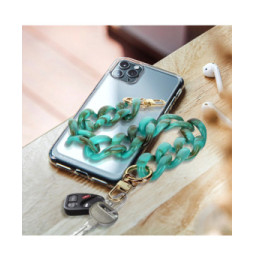 Avizar Bijou de Téléphone Chaîne Grosse Maille 45cm Turquoise