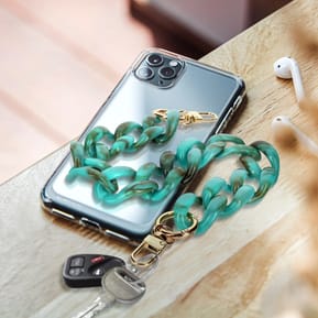 Avizar Bijou de Téléphone Chaîne Grosse Maille 45cm Turquoise — image 3
