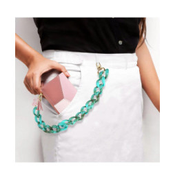 Avizar Bijou de Téléphone Chaîne Grosse Maille 45cm Turquoise