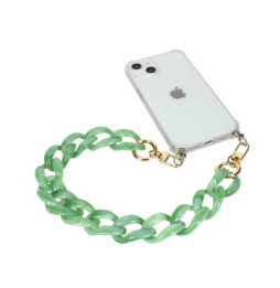 Avizar Bijou de Téléphone Chaîne Grosse Maille 45cm Vert Jade