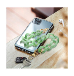 Avizar Bijou de Téléphone Chaîne Grosse Maille 45cm Vert Jade