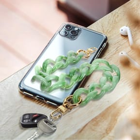 Avizar Bijou de Téléphone Chaîne Grosse Maille 45cm Vert Jade — image 3