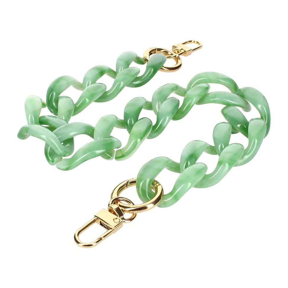 Avizar Bijou de Téléphone Chaîne Grosse Maille 45cm Vert Jade — image 5