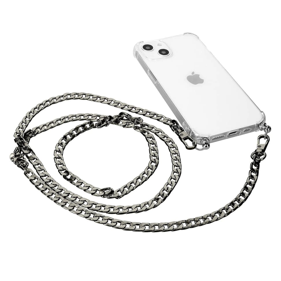 Avizar Bijou de Téléphone chaîne maille cubaine 120cm noir — image 2