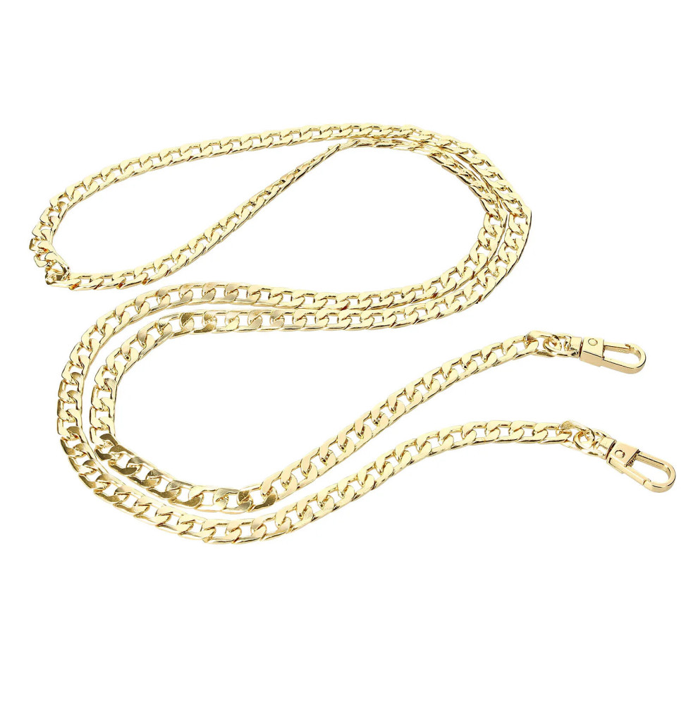 Avizar Bijou de Téléphone Chaîne Maille Cubaine Métallique 120cm Doré