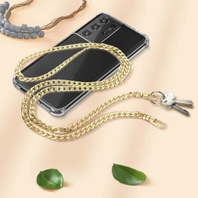 Avizar Bijou de Téléphone Chaîne Maille Cubaine Métallique 120cm Doré — image 3