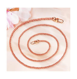 Avizar Bijou de Téléphone chaîne maille gourmette plate 120cm rose gold