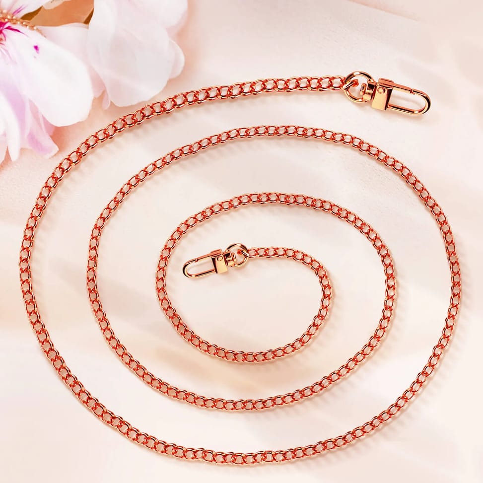 Avizar Bijou de Téléphone chaîne maille gourmette plate 120cm rose gold — image 4