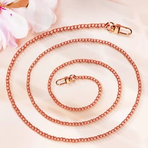Avizar Bijou de Téléphone chaîne maille gourmette plate 120cm rose gold — image 4