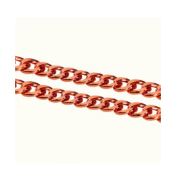 Avizar Bijou de Téléphone chaîne maille gourmette plate 120cm rose gold