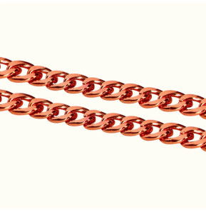 Avizar Bijou de Téléphone chaîne maille gourmette plate 120cm rose gold
