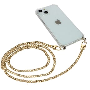 Avizar Bijou de Téléphone Chaîne Maille Gourmette Plate Métallique 120cm Doré