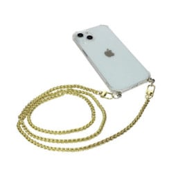 Avizar Bijou de Téléphone chaîne maille palmier 120cm jaune dorée