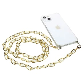 Avizar Bijou de Téléphone Chaîne Maille Perles Solide et Résistante 110cm Doré — image 2
